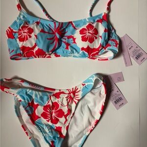 2 sets of Target brand bikinis (Wild Fable Tropical Red and Blue Bikini)